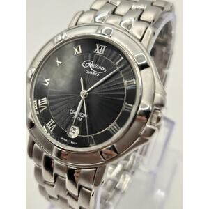 Reliance By Croton Black Sunburst Dial 38mm Stainless Steel Unisex Watch. 7.25"